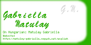 gabriella matulay business card